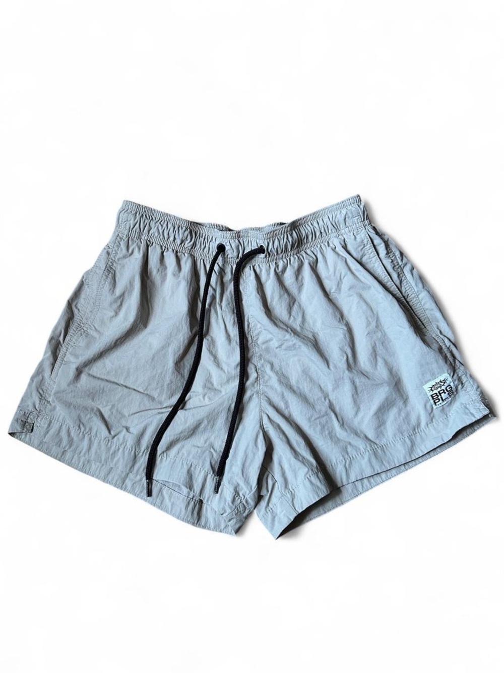 H&M BRG Boring Pals Beige Nylon Mesh Comfy Swim Trunks Shorts Medium Resortwear